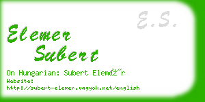 elemer subert business card